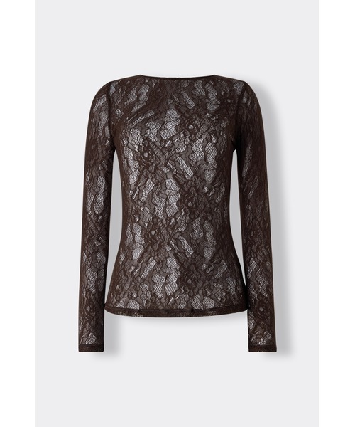 Intimissimi（インティミッシミ）の「ストレッチレース ロングスリーブ トップス（ニット/セーター・レディース・モカ/ブラック・S/L/M）」の11枚目の写真