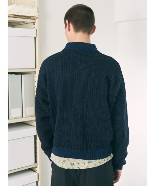 PHINGERIN(フィンガリン)の「PHINGERIN MULTI KNIT SHIRT JACKET (PD-262-KN-051)(カーディガン/ボレロ・メンズ・ネイビー・LARGE/MEDIUM)」の5枚目の写真