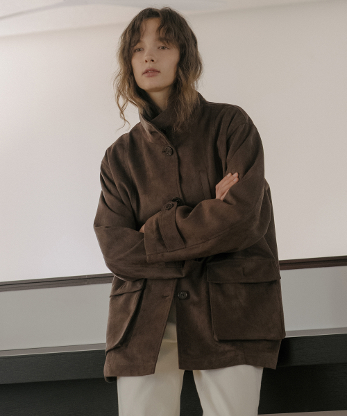 TILL I DIE（ティルアイダイ）の「Suede utility half jacket [TIFA06JK01]_Light beige（その他アウター・レディース・オートミール・FREE）」の3枚目の写真
