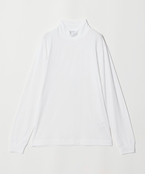 SUNSPEL（サンスペル）の「＜SUNSPEL＞ブラッシュドコットン ロングスリーブ モックネックTシャツ（Tシャツ/カットソー・メンズ・ホワイト/ネイビー/ブラウン系・L/S/M）」の2枚目の写真