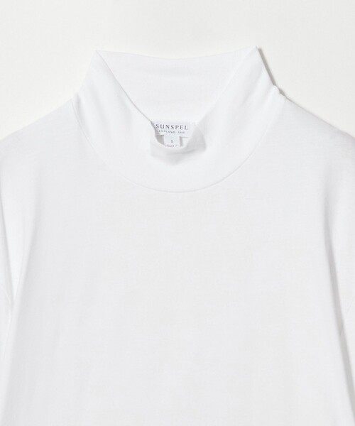 SUNSPEL（サンスペル）の「＜SUNSPEL＞ブラッシュドコットン ロングスリーブ モックネックTシャツ（Tシャツ/カットソー・メンズ・ホワイト/ネイビー/ブラウン系・L/S/M）」の8枚目の写真