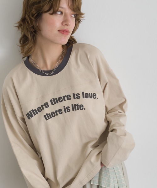 le colis(ルコリ)の「天竺フットボール ロンTEE(Tシャツ/カットソー・レディース・チャコールグレー/テラコッタ/ベージュ・FREE)」の3枚目の写真