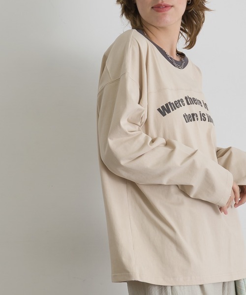 le colis(ルコリ)の「天竺フットボール ロンTEE(Tシャツ/カットソー・レディース・チャコールグレー/テラコッタ/ベージュ・FREE)」の7枚目の写真