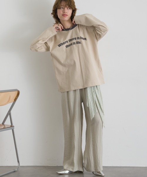le colis(ルコリ)の「天竺フットボール ロンTEE(Tシャツ/カットソー・レディース・チャコールグレー/テラコッタ/ベージュ・FREE)」の9枚目の写真