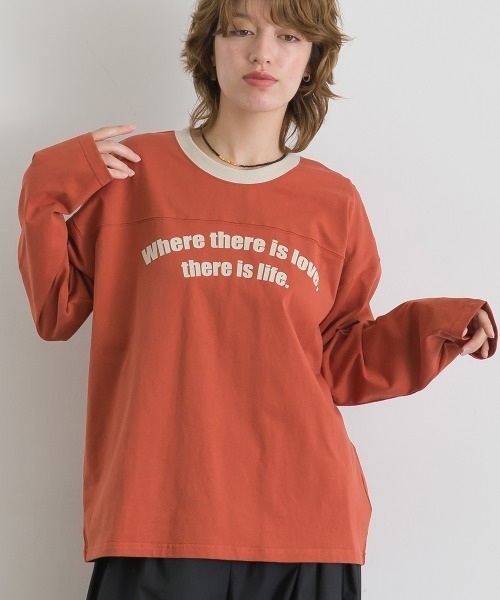 le colis(ルコリ)の「天竺フットボール ロンTEE(Tシャツ/カットソー・レディース・チャコールグレー/テラコッタ/ベージュ・FREE)」の10枚目の写真