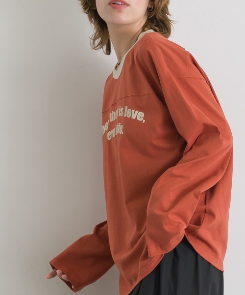 le colis(ルコリ)の「天竺フットボール ロンTEE(Tシャツ/カットソー・レディース・チャコールグレー/テラコッタ/ベージュ・FREE)」の13枚目の写真