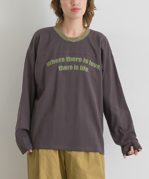 le colis(ルコリ)の「天竺フットボール ロンTEE(Tシャツ/カットソー・レディース・チャコールグレー/テラコッタ/ベージュ・FREE)」の16枚目の写真