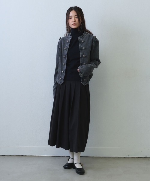 Clum(クルム)の「vintage napoleon denim jacket / ヴィンテージナポレオンデニムジャケット(ミリタリージャケット・レディース・ブラック・MEDIUM/LARGE/X-LARGE)」の7枚目の写真