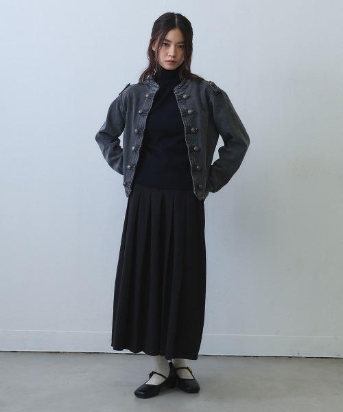 Clum(クルム)の「vintage napoleon denim jacket / ヴィンテージナポレオンデニムジャケット(ミリタリージャケット・レディース・ブラック・MEDIUM/LARGE/X-LARGE)」の8枚目の写真