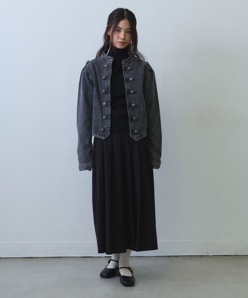 Clum(クルム)の「vintage napoleon denim jacket / ヴィンテージナポレオンデニムジャケット(ミリタリージャケット・レディース・ブラック・MEDIUM/LARGE/X-LARGE)」の15枚目の写真