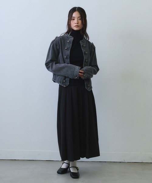 Clum(クルム)の「vintage napoleon denim jacket / ヴィンテージナポレオンデニムジャケット(ミリタリージャケット・レディース・ブラック・MEDIUM/LARGE/X-LARGE)」の16枚目の写真