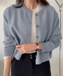 リボンボタンニットカーディガン秋冬服長袖