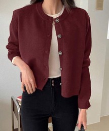 リボンボタンニットカーディガン秋冬服長袖