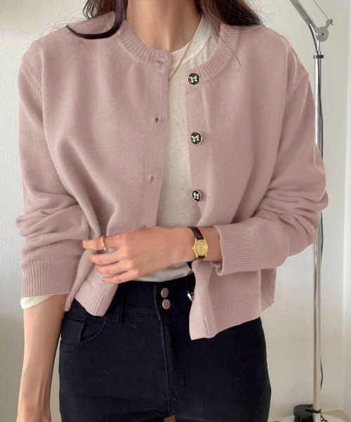 Miniministore（ミニミニストア）の「リボンボタンニットカーディガン秋冬服長袖（カーディガン/ボレロ・レディース・ワインレッド/ライトブルー/ネイビー/ピンク/ラベンダー・FREE）」の13枚目の写真