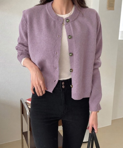 Miniministore（ミニミニストア）の「リボンボタンニットカーディガン秋冬服長袖（カーディガン/ボレロ・レディース・ワインレッド/ライトブルー/ネイビー/ピンク/ラベンダー・FREE）」の21枚目の写真