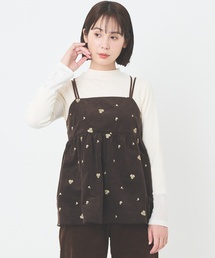 petit main LIEN（プティマインリアン）の「【親子リンク】刺しゅうキャミチュニックインナーセット（Tシャツ/カットソー）」