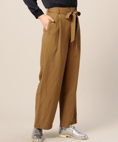 BEAUTY&YOUTH UNITED ARROWS（ビューティーアンドユースユナイテッドアローズ）の「BY タックワイドリボンパンツ 2◆（その他パンツ・レディース・ブラック/ブラウン/ネイビー・SMALL/MEDIUM）」の3枚目の写真
