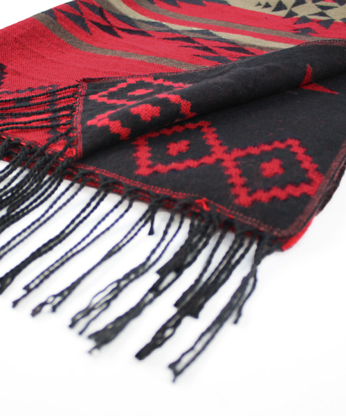 reca（レカ）の「オルテガ柄リバーシブルストール（ストール/ショール・レディース・レッド/ブラック/ネイビー/グレー・FREE）」の16枚目の写真