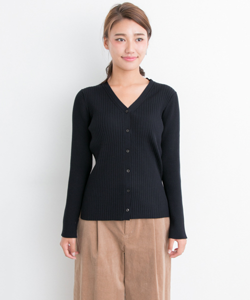 URBAN RESEARCH(アーバンリサーチ)の「UR リブVネックカーディガン(カーディガン/ボレロ・レディース・レッド/ネイビー/アイボリー・FREE)」の12枚目の写真