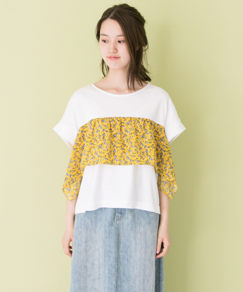 URBAN RESEARCH(アーバンリサーチ)の「フラワーフリルプルオーバー(Tシャツ/カットソー・レディース・オフホワイト/グレー・FREE)」の7枚目の写真