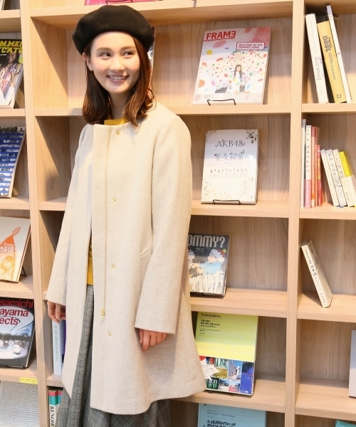 GLOBAL WORK（グローバルワーク）の「2WAYメルトンフードコート/752404（その他アウター・レディース・レッド/ライトグレー/ネイビー/チャコールグレー/ライトベージュ/ダークグレー/グレー系その他7・LARGE/MEDIUM/SMALL）」の3枚目の写真