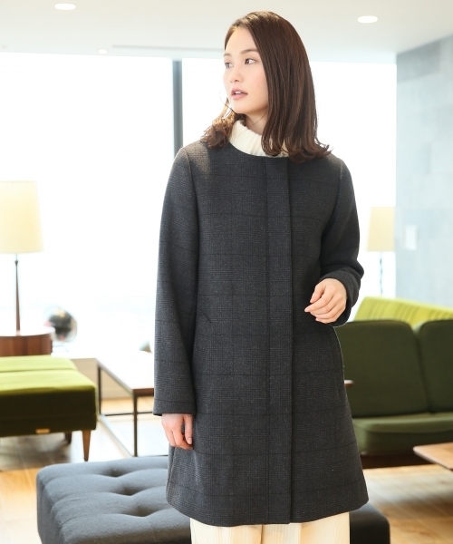 GLOBAL WORK（グローバルワーク）の「2WAYメルトンフードコート/752404（その他アウター・レディース・レッド/ライトグレー/ネイビー/チャコールグレー/ライトベージュ/ダークグレー/グレー系その他7・LARGE/MEDIUM/SMALL）」の4枚目の写真