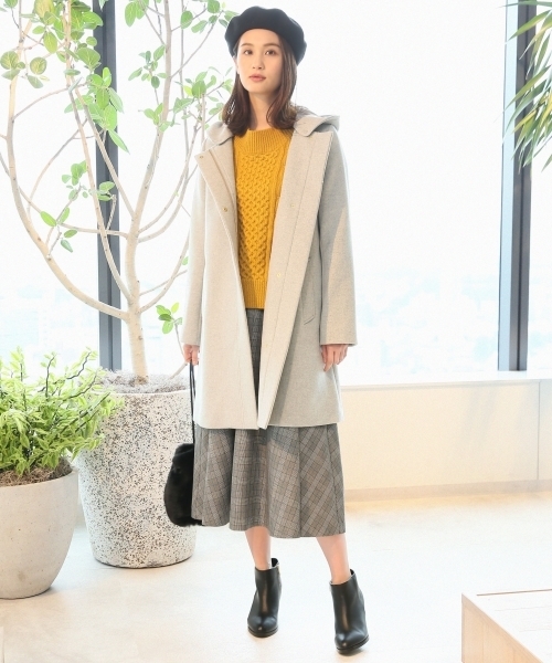 GLOBAL WORK（グローバルワーク）の「2WAYメルトンフードコート/752404（その他アウター・レディース・レッド/ライトグレー/ネイビー/チャコールグレー/ライトベージュ/ダークグレー/グレー系その他7・LARGE/MEDIUM/SMALL）」の8枚目の写真