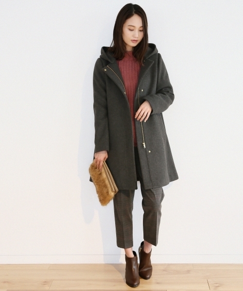 GLOBAL WORK（グローバルワーク）の「2WAYメルトンフードコート/752404（その他アウター・レディース・レッド/ライトグレー/ネイビー/チャコールグレー/ライトベージュ/ダークグレー/グレー系その他7・LARGE/MEDIUM/SMALL）」の10枚目の写真