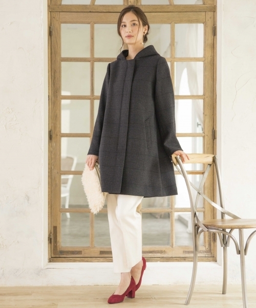 GLOBAL WORK（グローバルワーク）の「2WAYメルトンフードコート/752404（その他アウター・レディース・レッド/ライトグレー/ネイビー/チャコールグレー/ライトベージュ/ダークグレー/グレー系その他7・LARGE/MEDIUM/SMALL）」の21枚目の写真