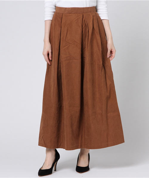 Re:EDIT（リエディ）の「ピーチスキンボリュームフレアスカート（スカート・レディース・ブラック/ベージュ/ブラウン/バーガンディー/グリーン/パープル/ネイビー・MEDIUM/LARGE）」の15枚目の写真