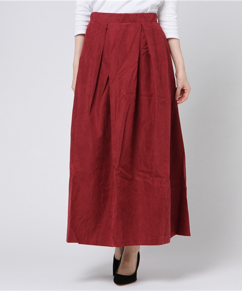 Re:EDIT（リエディ）の「ピーチスキンボリュームフレアスカート（スカート・レディース・ブラック/ベージュ/ブラウン/バーガンディー/グリーン/パープル/ネイビー・MEDIUM/LARGE）」の7枚目の写真