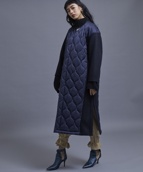 STUDIOUS（ステュディオス）の「【STUDIOUS】キルティングミリタリーコート（その他アウター・レディース・カーキ/ネイビー・1/0）」の12枚目の写真