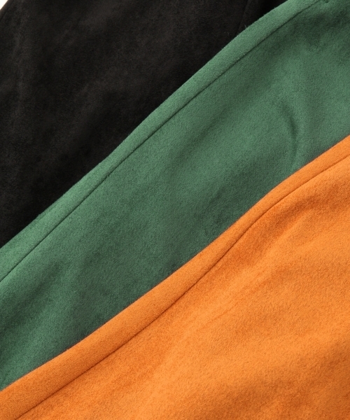 A part by（アパートバイ）の「Fスエードキリカエミディスカート　774361 （スカート・レディース・アイボリー/ブラック/グリーン/マスタード/オレンジ/ライトパープル/ダークブラウン/ネイビー/ブラウン・LARGE/MEDIUM）」の21枚目の写真