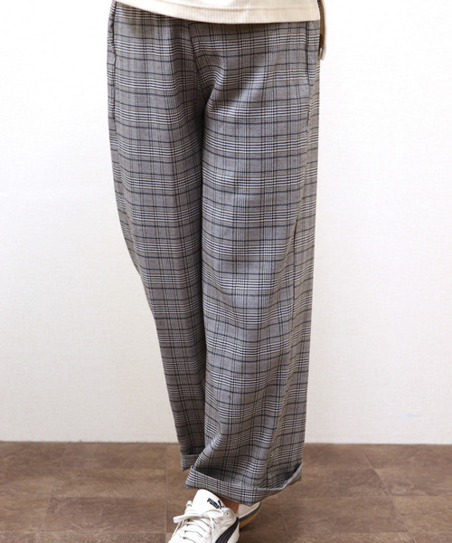 panasea（パナシア）の「グレンチェックセミワイドパンツ（その他パンツ・レディース・ブラック/ベージュ/グレー・FREE）」の3枚目の写真