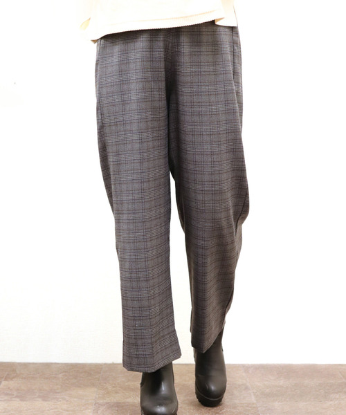 panasea（パナシア）の「グレンチェックセミワイドパンツ（その他パンツ・レディース・ブラック/ベージュ/グレー・FREE）」の2枚目の写真