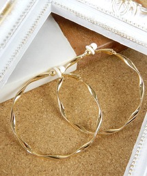 ねじりフープのピアス/イヤリング ＜選べるサイズ＞ [minia] ≪2019AW新作≫