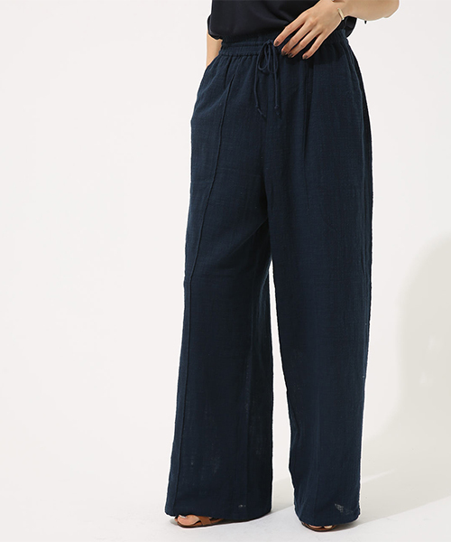 AZUL by moussy（アズールバイマウジー）の「リネンライクEASYPT（その他パンツ・レディース・ネイビー/ライトベージュ/ブラウン・SMALL/MEDIUM）」の5枚目の写真