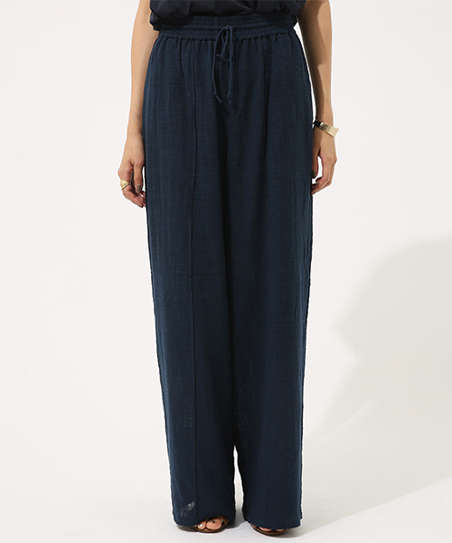 AZUL by moussy（アズールバイマウジー）の「リネンライクEASYPT（その他パンツ・レディース・ネイビー/ライトベージュ/ブラウン・SMALL/MEDIUM）」の8枚目の写真