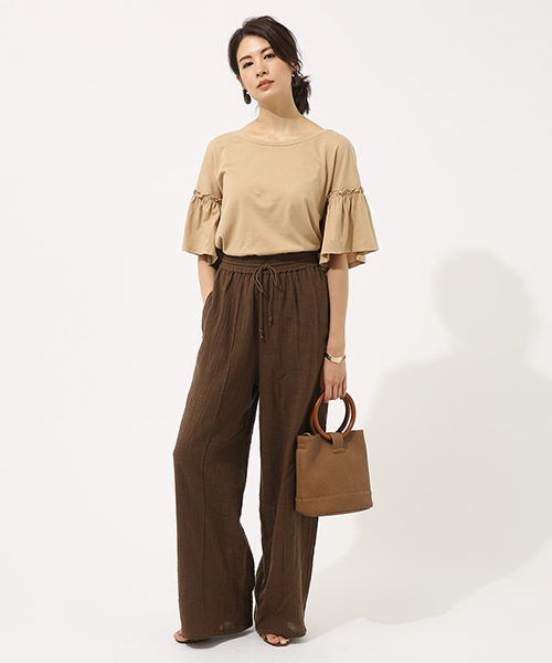 AZUL by moussy（アズールバイマウジー）の「リネンライクEASYPT（その他パンツ・レディース・ネイビー/ライトベージュ/ブラウン・SMALL/MEDIUM）」の14枚目の写真