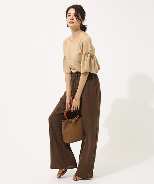 AZUL by moussy（アズールバイマウジー）の「リネンライクEASYPT（その他パンツ・レディース・ネイビー/ライトベージュ/ブラウン・SMALL/MEDIUM）」の15枚目の写真