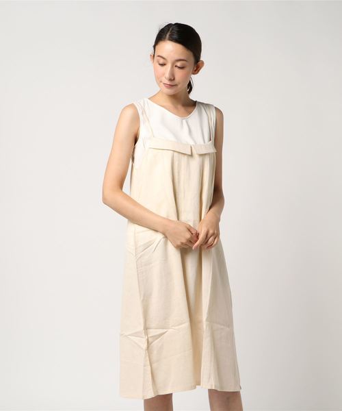 VIBGYOR Women（ヴィブジョー　ウィメン）の「【armoire*】アルモワール　コットンドビー　衿付きキャミソールワンピース（ワンピース・レディース・アイボリー・40/38）」の6枚目の写真