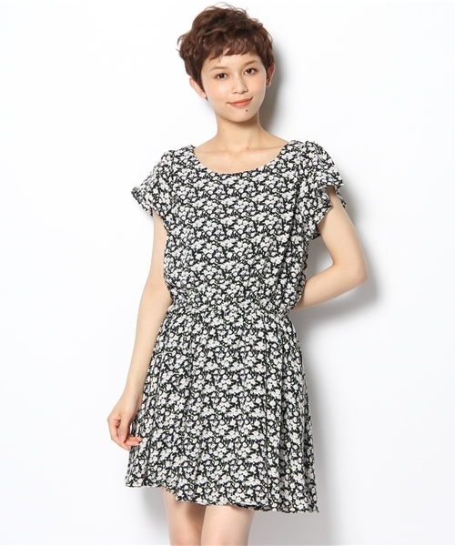 MAJESTIC LEGON（マジェスティックレゴン）の「マーガレット柄OP（ワンピース・レディース・ネイビー/ラベンダー/イエロー/ライトグリーン・FREE）」の16枚目の写真