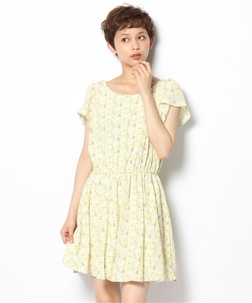 MAJESTIC LEGON（マジェスティックレゴン）の「マーガレット柄OP（ワンピース・レディース・ネイビー/ラベンダー/イエロー/ライトグリーン・FREE）」の20枚目の写真