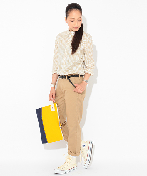 BEAMS BOY（ビームスボーイ）の「BEAMS BOY / アーミーチノ  9分丈（チノパンツ・レディース・チャコールグレー/カーキ/オリーブ/ダークブルー/ネイビー・0/1/2）」の13枚目の写真