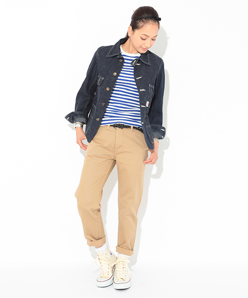 BEAMS BOY（ビームスボーイ）の「BEAMS BOY / アーミーチノ  9分丈（チノパンツ・レディース・チャコールグレー/カーキ/オリーブ/ダークブルー/ネイビー・0/1/2）」の14枚目の写真