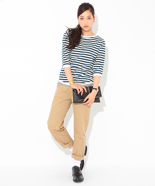 BEAMS BOY（ビームスボーイ）の「BEAMS BOY / アーミーチノ  9分丈（チノパンツ・レディース・チャコールグレー/カーキ/オリーブ/ダークブルー/ネイビー・0/1/2）」の12枚目の写真