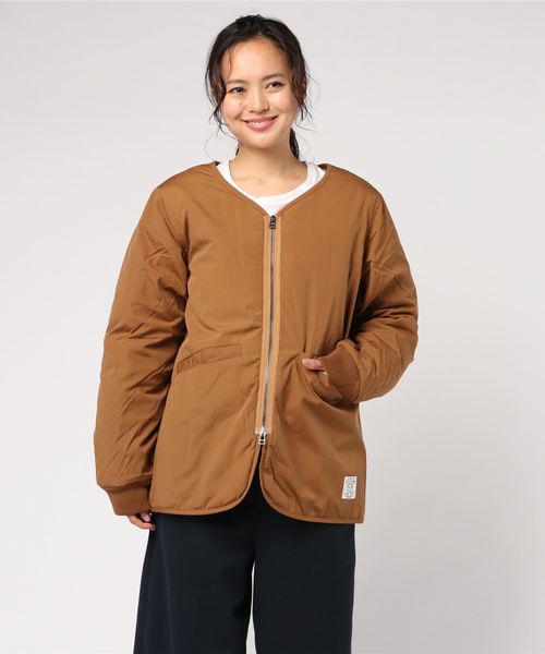 Ranch standard(ランチスタンダード)の「【Ranch standard】 RA18-130 キルティングブルゾン(ノーカラージャケット・レディース・マスタード/ブラック/オリーブ・2/3)」の1枚目の写真