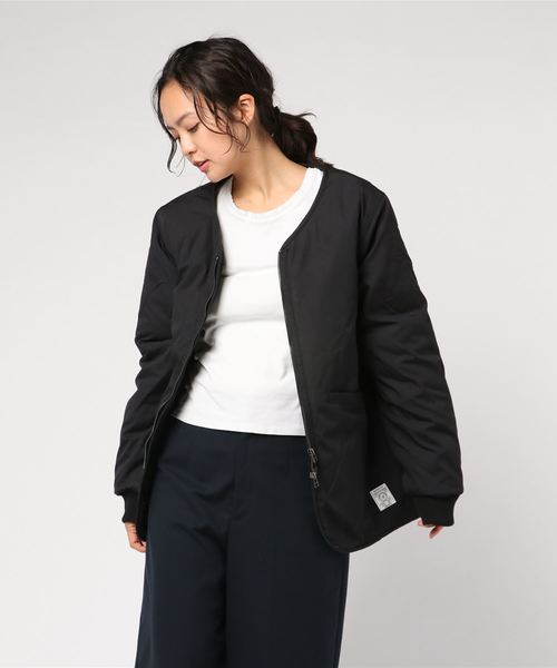 Ranch standard(ランチスタンダード)の「【Ranch standard】 RA18-130 キルティングブルゾン(ノーカラージャケット・レディース・マスタード/ブラック/オリーブ・2/3)」の2枚目の写真