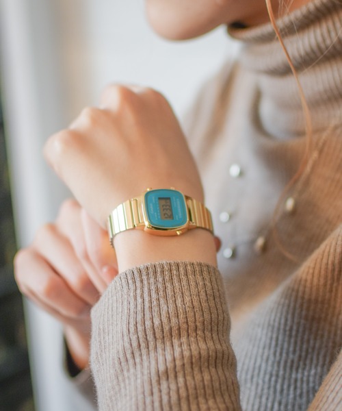 60】【CASIO（カシオ）】ゴールド デジタルミニ 腕時計（デジタル