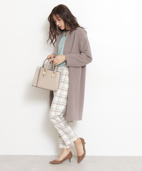 N.（N. Natural Beauty Basic）（エヌエヌナチュラルビューティーベーシック）の「◆アンゴラビーバーノーカラーコート（ノーカラージャケット・レディース・グレー系その他/カーキ/グレー/ブラック・SMALL/MEDIUM）」の11枚目の写真